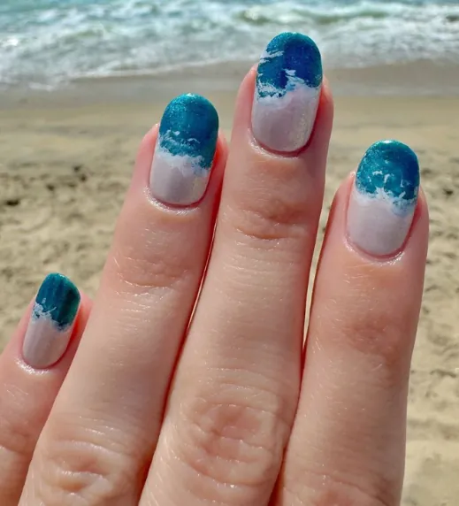 Coral and Turquoise Waves